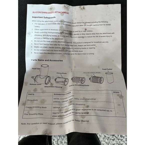 GVODE Slicer Shredder Attachment G1806 for KitchenAid Mixers NEW Open Box - Picture 8 of 13